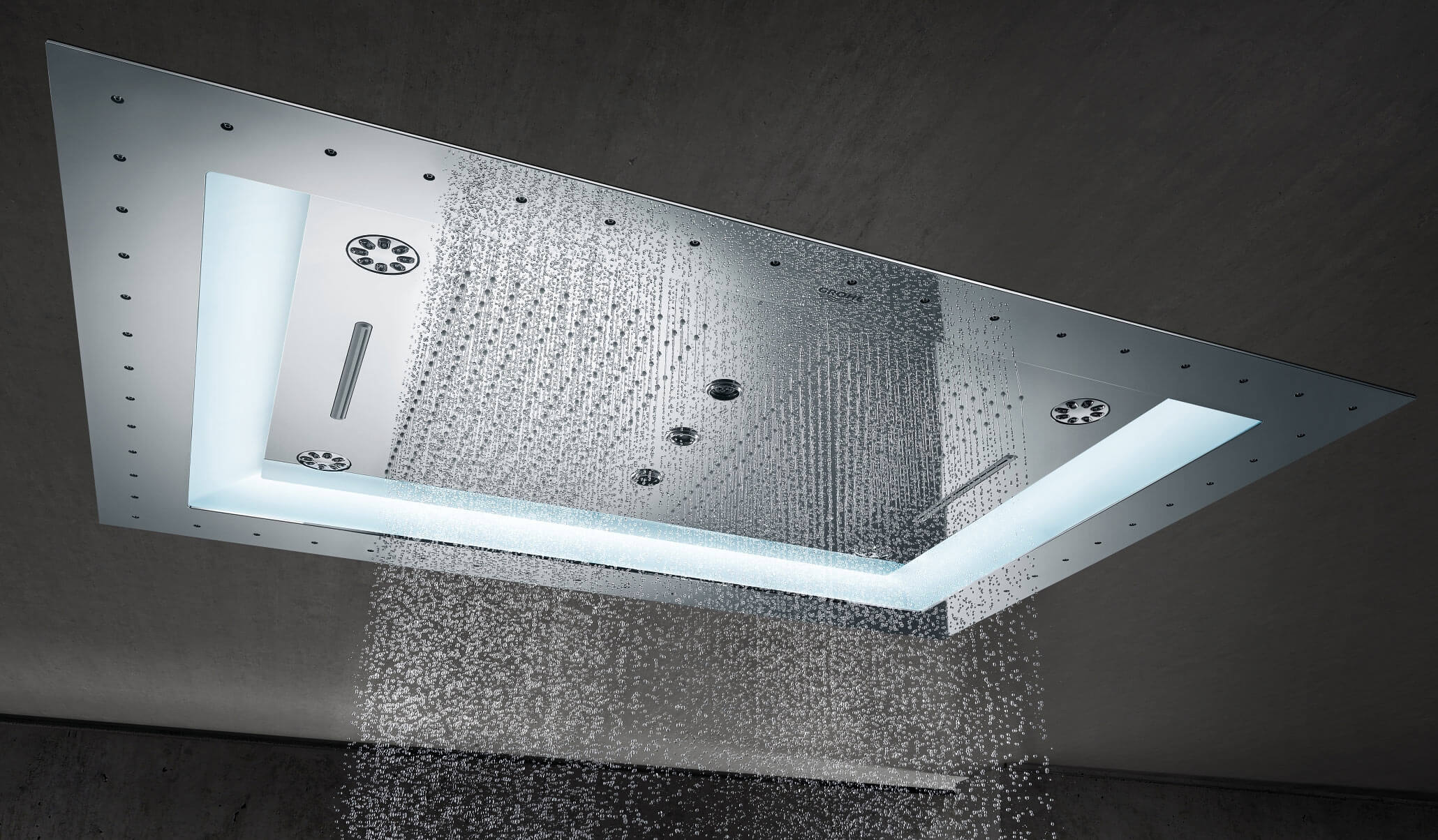 Grohe Rainshower F-Series 40" AquaSymphony Deckenbrause 6+ Strahlarten mit Licht