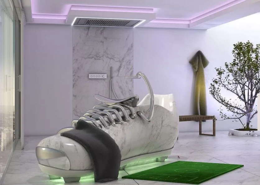 Premium Badezimmer Coole Idee zur WM 2018 – lege dich entspannt in einen Fußballschuh Badewanne Planung Verkauf Beratung Torsten Mueller Bad Honnef Koeln (3)