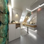 Kleines Badezimmer mit Waschbecken in modernem Design