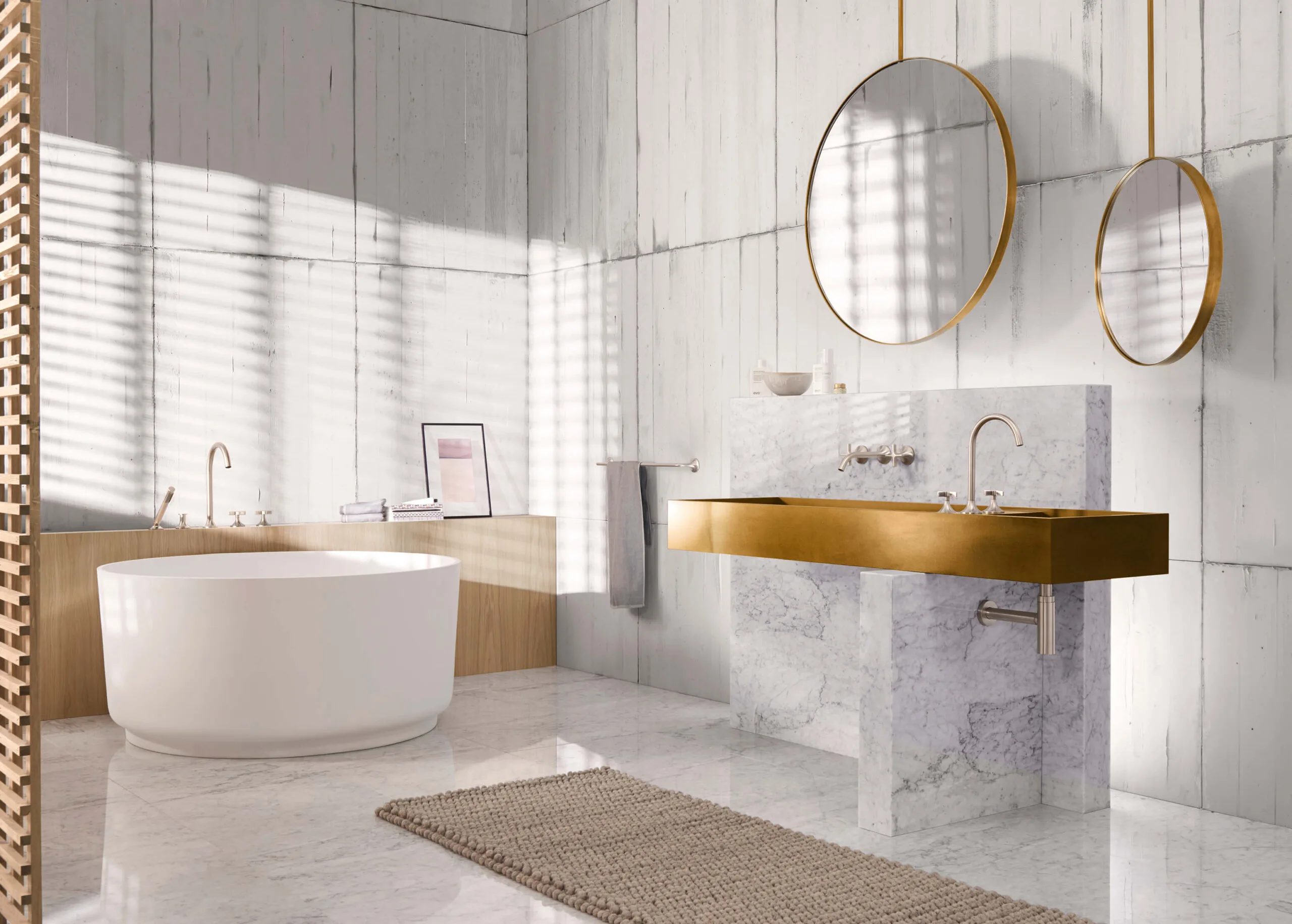 Dornbracht_Vaia neri Gold und Messing setzen farbliche Akzente im Bad und erzielen beim Badnutzer das Feeling von modernem Luxus