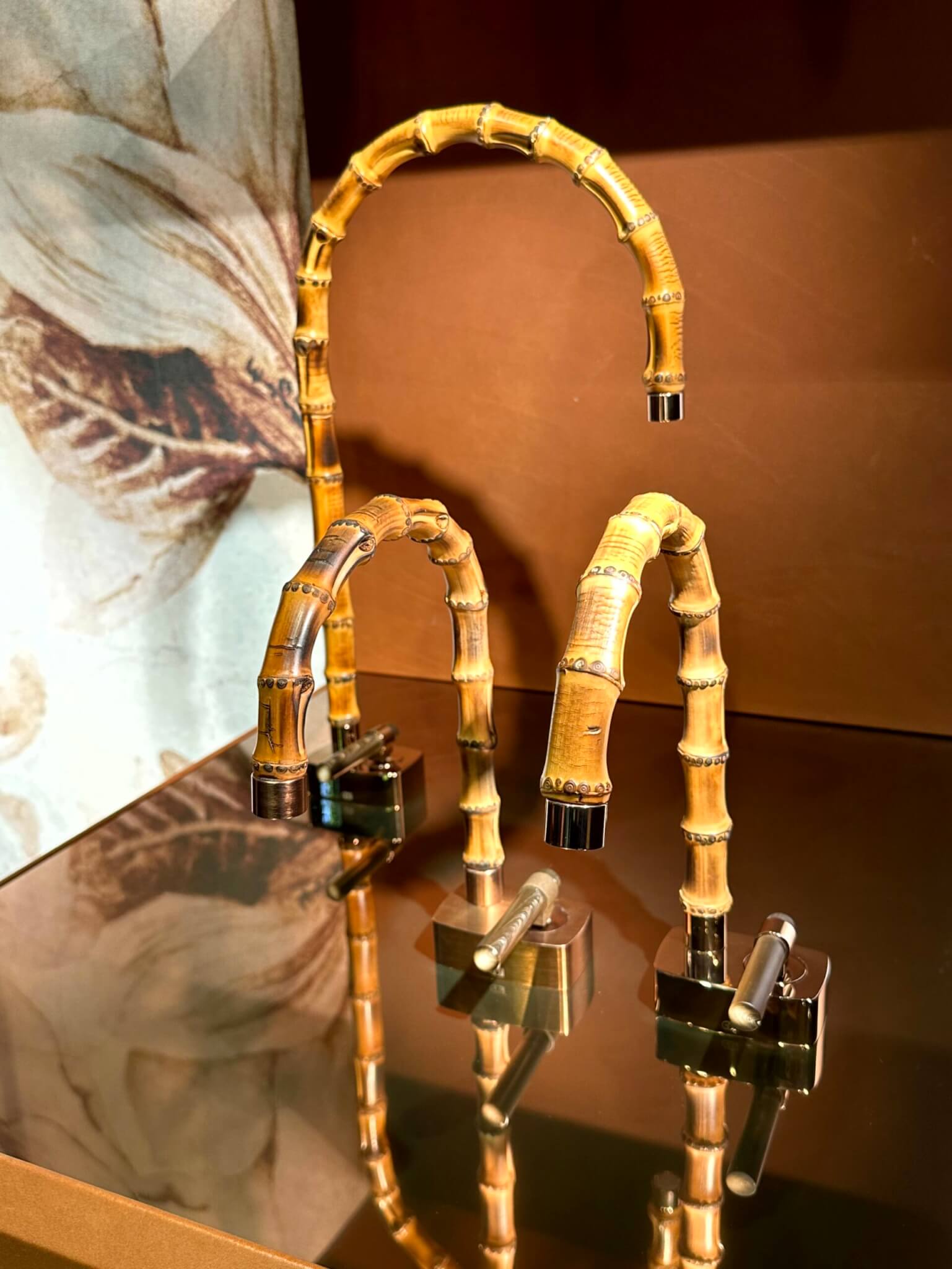 Gessi-Armatur auf dem Salone del Mobile 2023 Armatur im Bambusdesign von Gessi