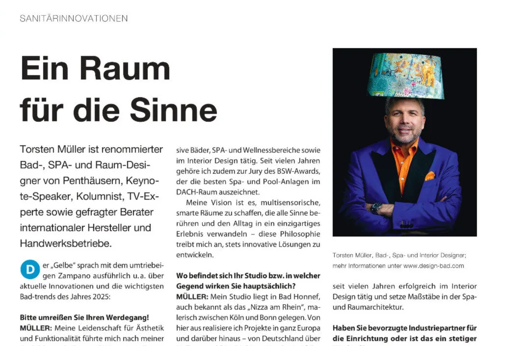 Luxus-Bäder 2025: Nachhaltige Materialien & High-End-Design – Fachinterview in „DER INSTALLATEUR