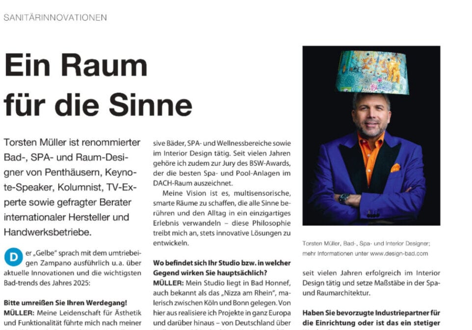 Luxus-Bäder 2025: Nachhaltige Materialien & High-End-Design – Fachinterview in „DER INSTALLATEUR