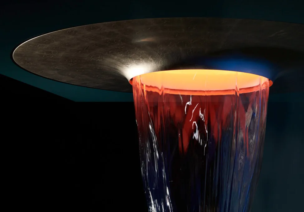 Schwallartiger Wasseraustritt aus Luxusdusche Aquamoon