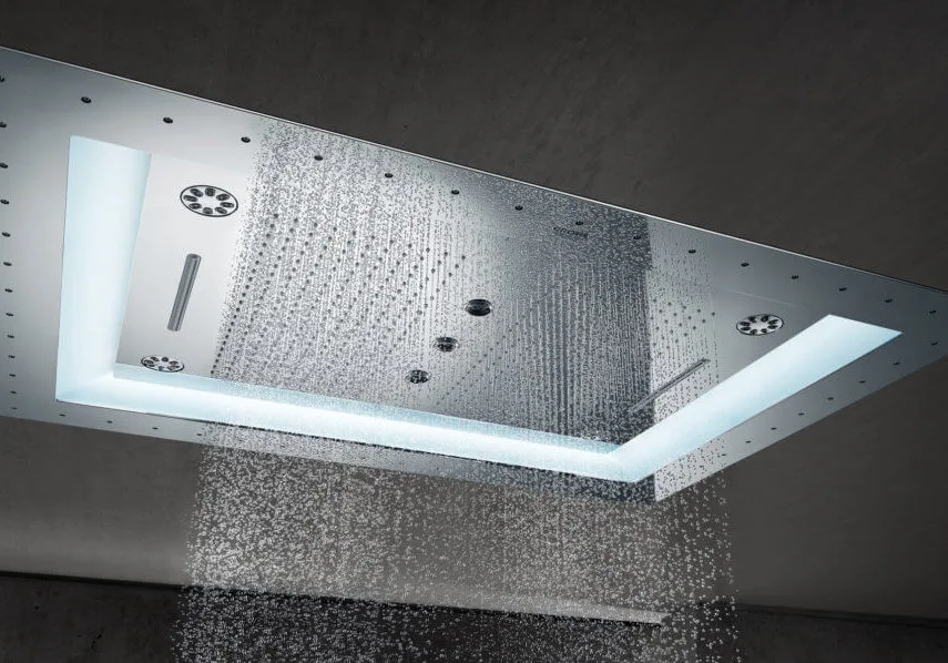 Grohe Rainshower F-Series 40" AquaSymphony Deckenbrause 6+ Strahlarten mit Licht